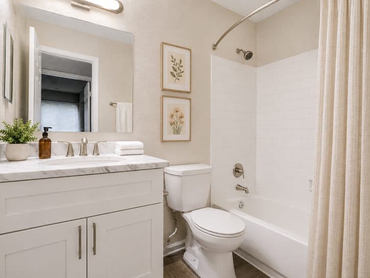 Bathroom in an apartment.