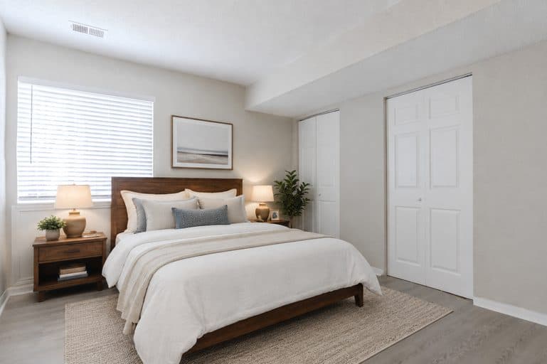 Bedroom in an apartment.