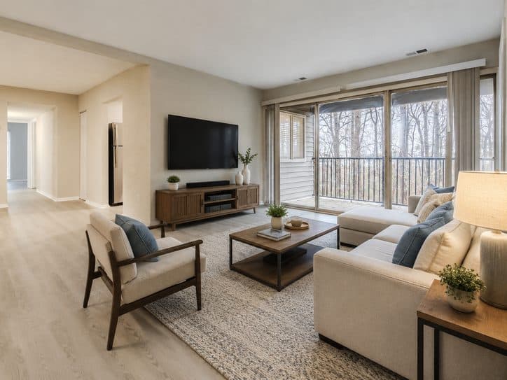 Living area in an apartment.